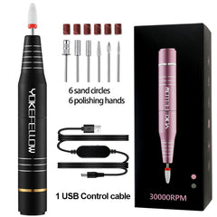 Electric Nail Files 30000RPM Drill Machine Set for Manicure Milling, Polishing For Beginners&Professionals