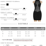 Women's See-Through Ruched Bodycon Dress High Neck